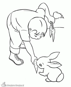 Konijn 24 kleurplaat om te printen en kleuren