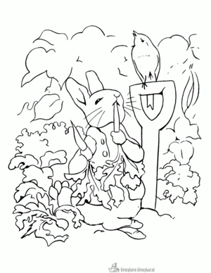 Konijn 27 kleurplaat om te printen en kleuren