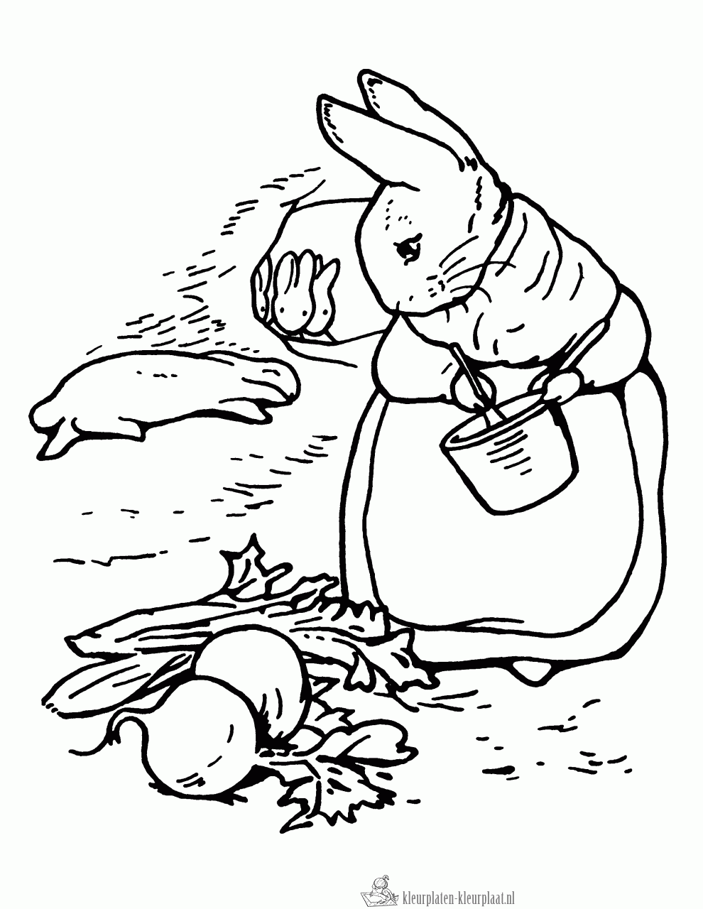 Konijn 28 kleurplaat