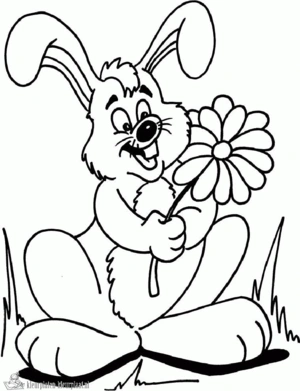 Konijn 35 kleurplaat om te printen en kleuren