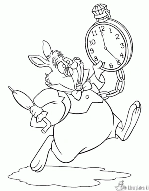 Konijn 47 kleurplaat om te printen en kleuren