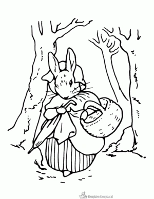 Konijn 56 kleurplaat om te printen en kleuren