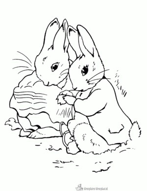 Konijn 7 kleurplaat om te printen en kleuren