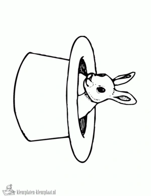 Konijn 8 kleurplaat om te printen en kleuren