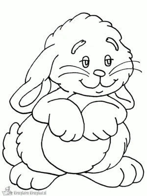 Konijn 9 kleurplaat om te printen en kleuren
