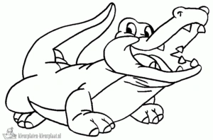 Krokodil 18 kleurplaat om te printen en kleuren