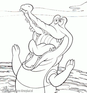 Krokodil 25 kleurplaat om te printen en kleuren