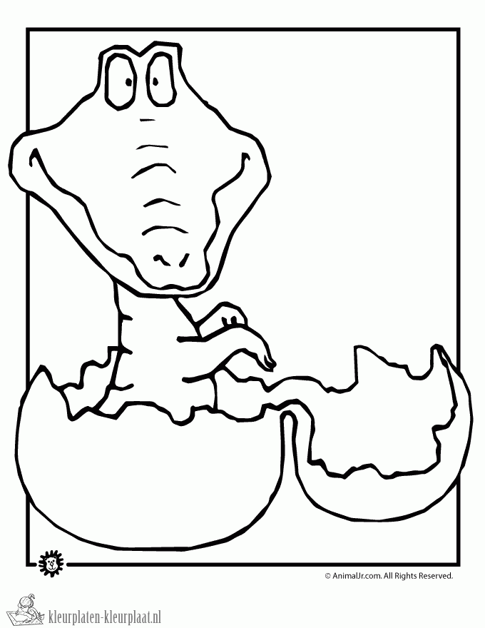 Krokodil 6 kleurplaat