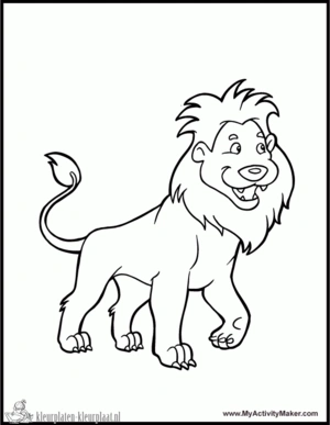 Leeuw 16 kleurplaat om te printen en kleuren