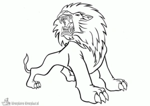 Leeuw 17 kleurplaat om te printen en kleuren
