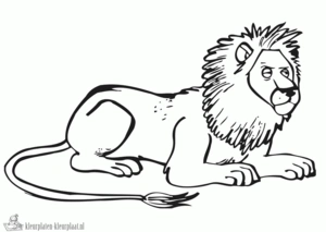 Leeuw 53 kleurplaat om te printen en kleuren