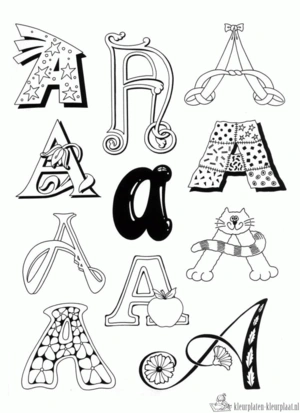 Letters 20 kleurplaat om te printen en kleuren
