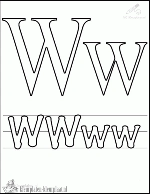 Letters 34 kleurplaat om te printen en kleuren