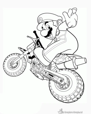 Mario 3 kleurplaat om te printen en kleuren