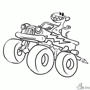 Monstertruck 18 kleurplaat om te printen en kleuren