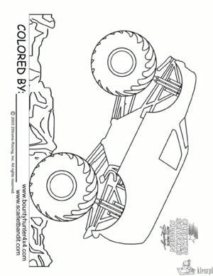 Monstertruck 22 kleurplaat om te printen en kleuren