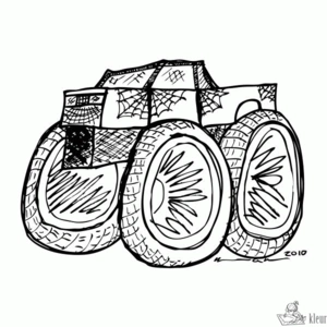 Monstertruck 26 kleurplaat om te printen en kleuren