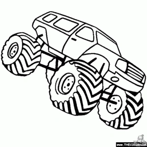 Monstertruck 4 kleurplaat om te printen en kleuren