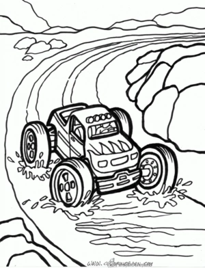 Monstertruck 7 kleurplaat om te printen en kleuren