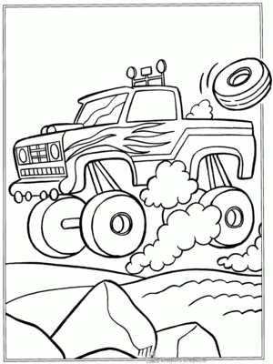 Monstertruck 8 kleurplaat om te printen en kleuren
