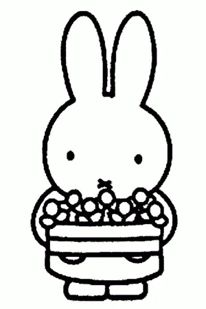 Nijntje met bloemetjes kleurplaat om te printen en kleuren