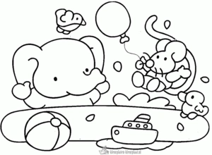 Nijntje met olifant en muis kleurplaat om te printen en kleuren