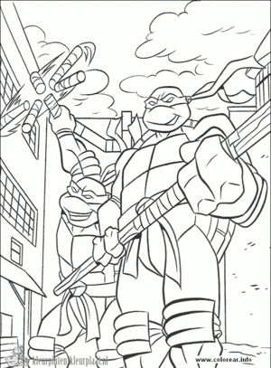 Ninja turtles 14 kleurplaat om te printen en kleuren