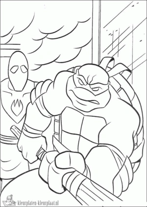 Ninja turtles 16 kleurplaat om te printen en kleuren