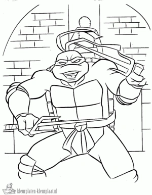 Ninja turtles 21 kleurplaat om te printen en kleuren