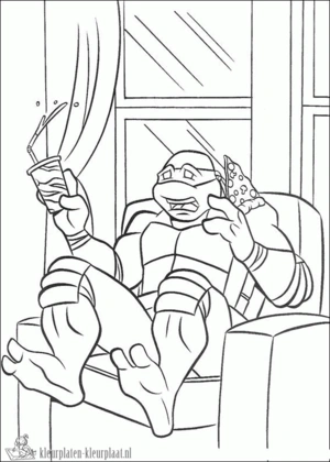 Ninja turtles 24 kleurplaat om te printen en kleuren