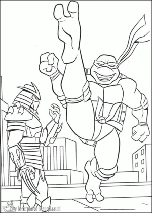 Ninja turtles 25 kleurplaat om te printen en kleuren