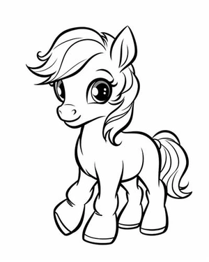 Baby paard kleurplaat om te printen en kleuren