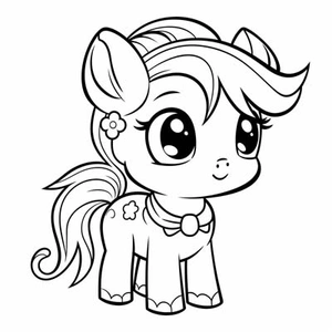 Baby paardje kleurplaat om te printen en kleuren