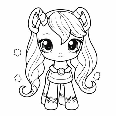 Klein paardje met schattige ogen kleurplaat