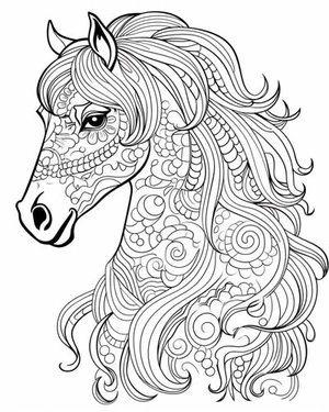 Mandala paard kleurplaat om te printen en kleuren