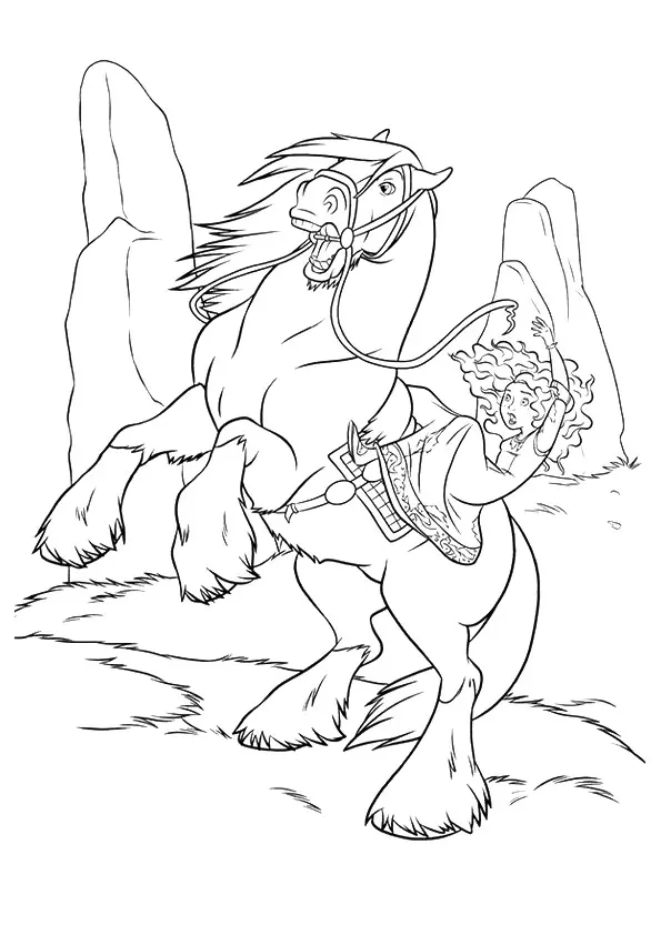 Meisje valt van paard kleurplaat