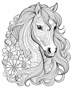 Prachtig paard kleurplaat om te printen en kleuren