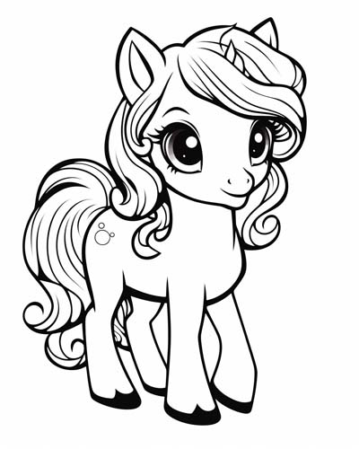 Schattig paardje kleurplaat