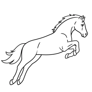 Springend paard kleurplaat om te printen en kleuren