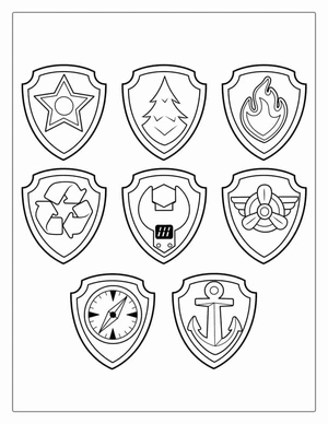 Badges kleurplaat om te printen en kleuren