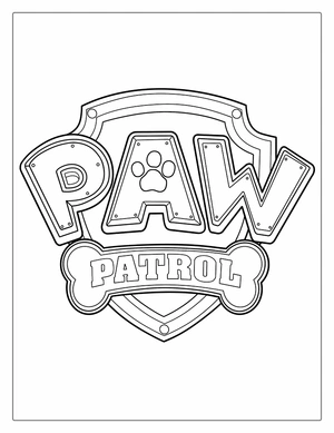 Logo van Paw Patrol kleurplaat om te printen en kleuren