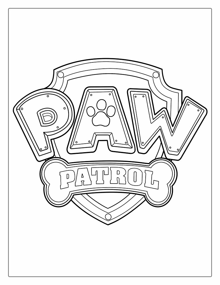 Logo van Paw Patrol kleurplaat