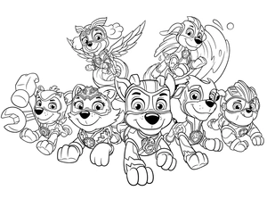 Mega pups 3 kleurplaat om te printen en kleuren