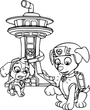 Uitkijktoren kleurplaat om te printen en kleuren