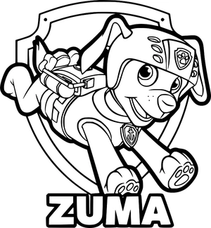 Zuma badge kleurplaat om te printen en kleuren