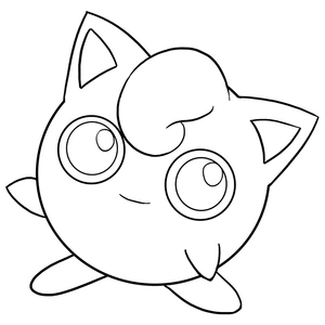 Jigglypuff kleurplaat om te printen en kleuren