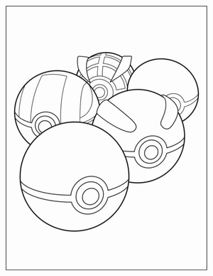 Pokeballs kleurplaat om te printen en kleuren