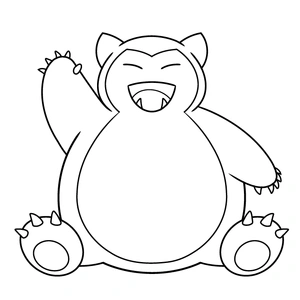 Snorlax kleurplaat om te printen en kleuren