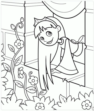 Prinses 24 kleurplaat om te printen en kleuren