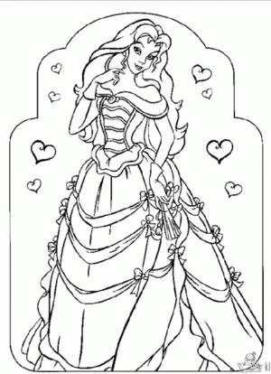 Prinses 5 kleurplaat om te printen en kleuren